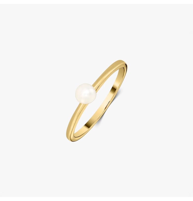 Сребърен пръстен Golden Pearl Solitaire INDIRA