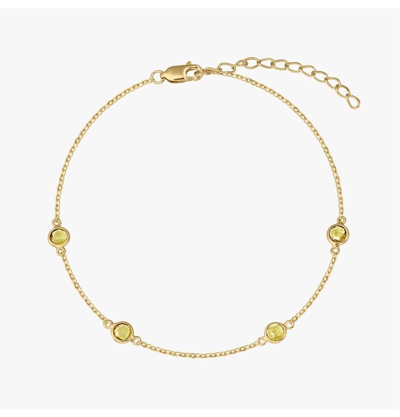 Сребърна гривна Рожден камък Златен ноември - Цитрин INDIRA