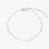 Сребърна гривна за глезен Finesse - Естествени перли INDIRA