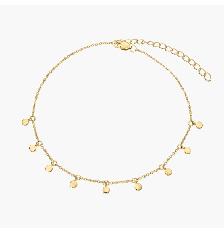 Сребърна гривна за глезен Golden Allegra INDIRA