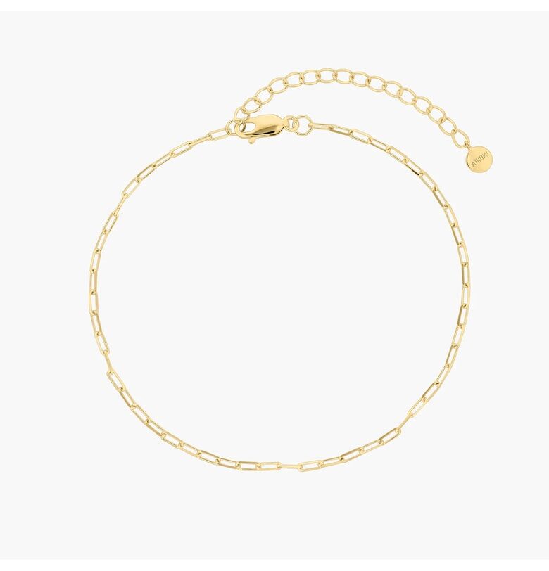 Сребърна гривна за глезен Golden Paperclip INDIRA