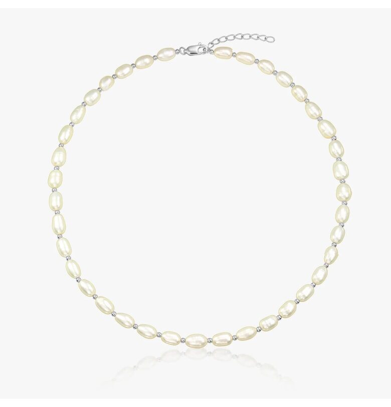 Сребърна огърлица Chérie - Естествени перли INDIRA