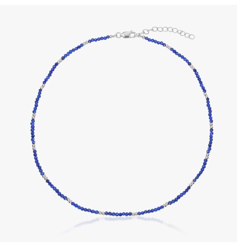 Сребърна огърлица SummerScape - Лапис лазули INDIRA