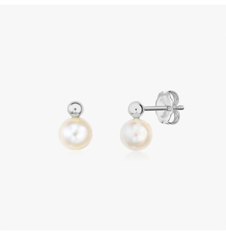 Сребърни обеци Avery - Естествена перла INDIRA