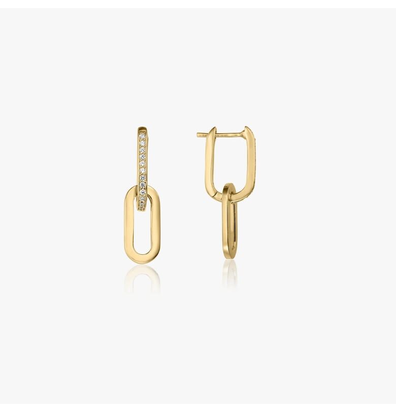 Сребърни обеци Golden Jessica - Цирконий INDIRA