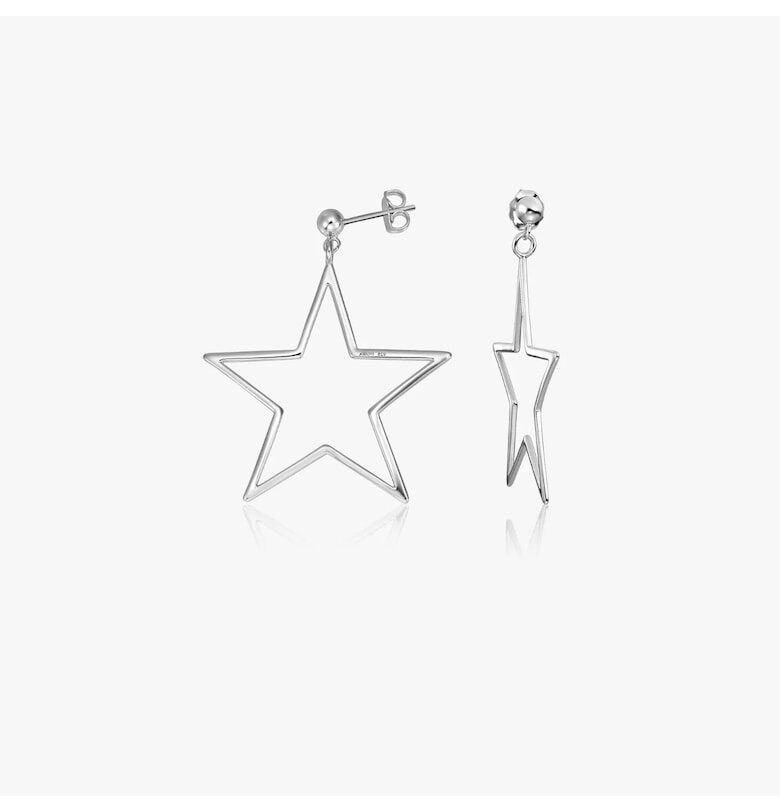Сребърни обеци със звезда INDIRA