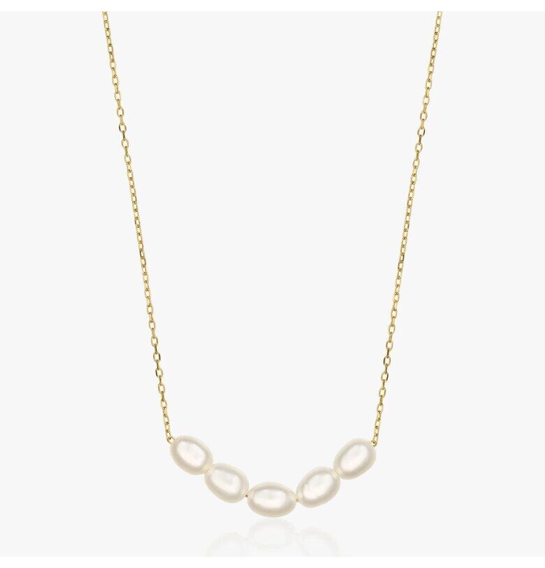 Сребърно колие Golden Maia - Естествени перли INDIRA