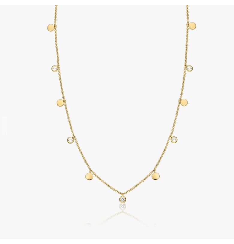 Сребърно колие Golden Noora - Бял топаз INDIRA