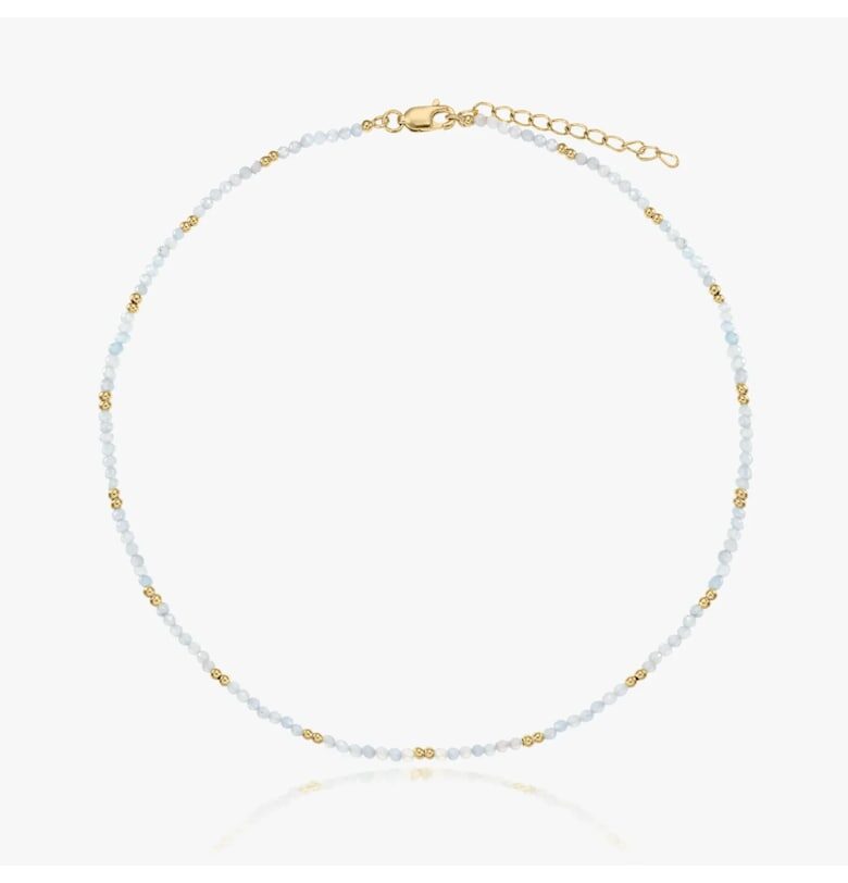 Сребърно колие Golden SummerScape – Лунен камък INDIRA