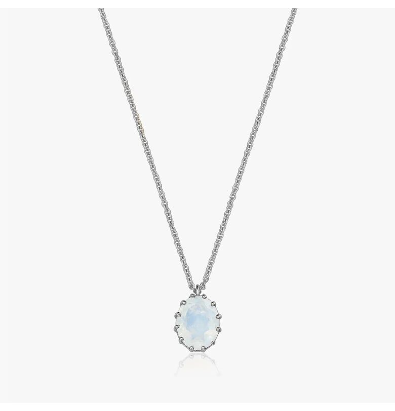 Сребърно колие Serene - Лунен камък INDIRA