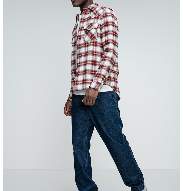 Стандартен шакет на каре с джобове - Бял/Кафяв Tommy Jeans