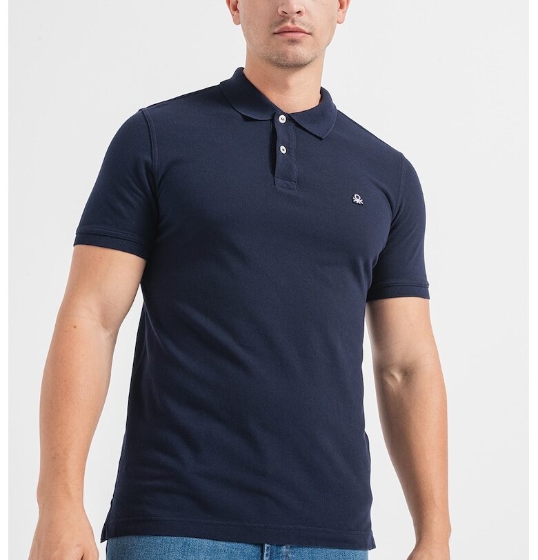 Стандартна тениска от пике с яка United Colors of Benetton