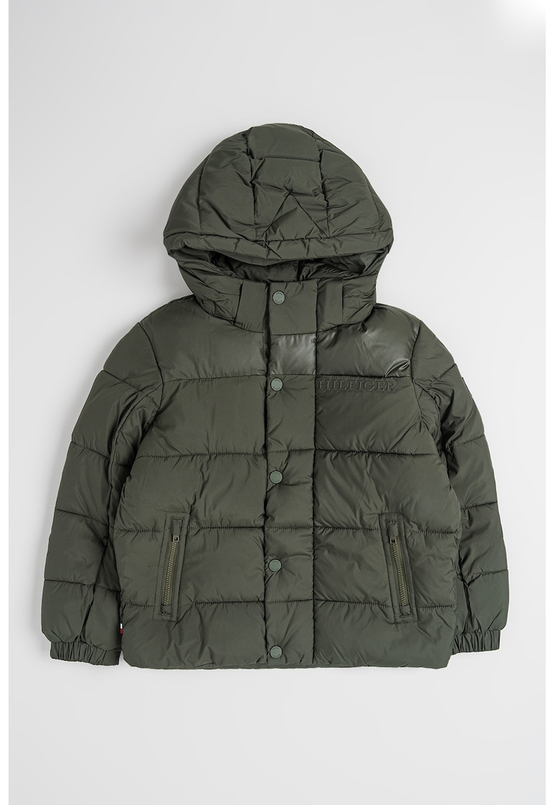 Стандартно зимно яке с отделяща се качулка - Каки Tommy Hilfiger