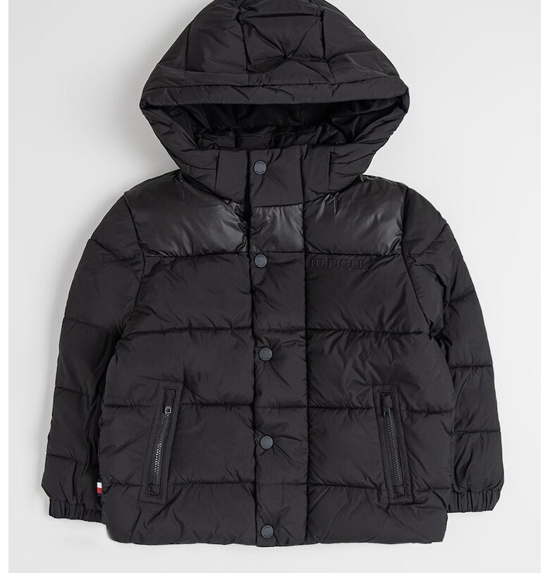 Стандартно зимно яке с отделяща се качулка - Черен Tommy Hilfiger