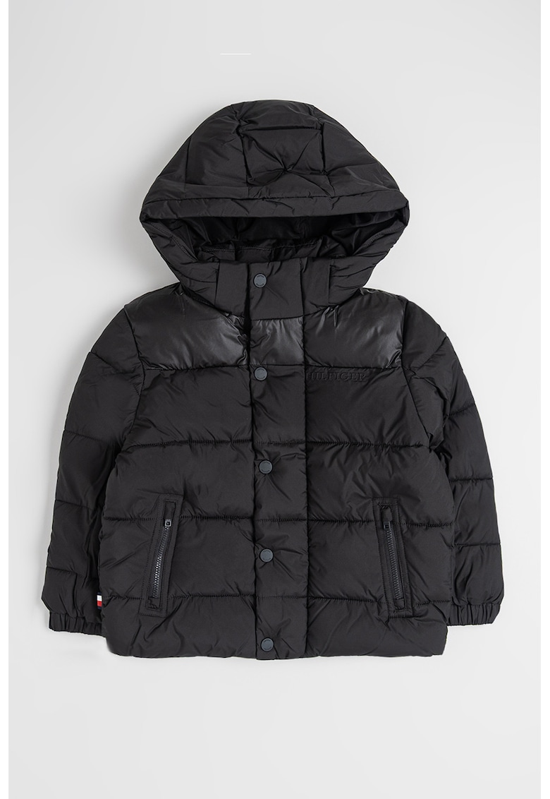 Стандартно зимно яке с отделяща се качулка - Черен Tommy Hilfiger