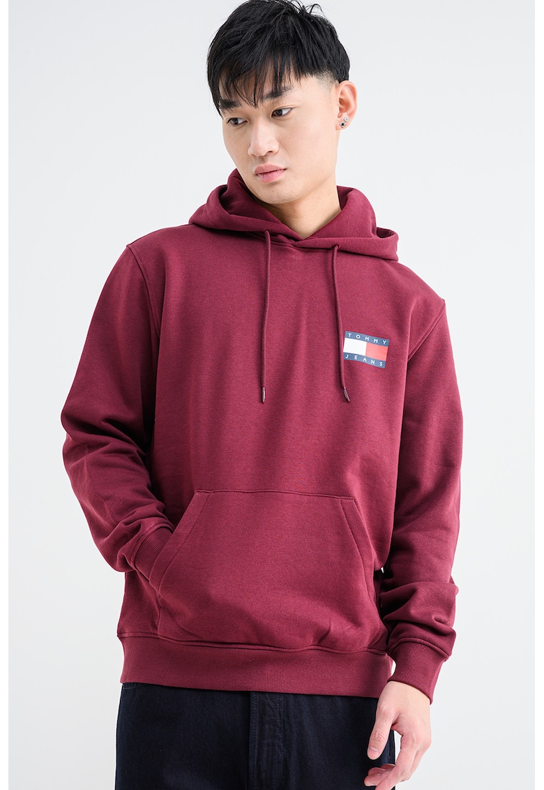 Стандартно худи с лого - Червен/Бордо Tommy Jeans