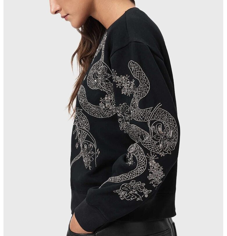 Суитшърт Cecile с мъниста - Черен/Сребрист AllSaints