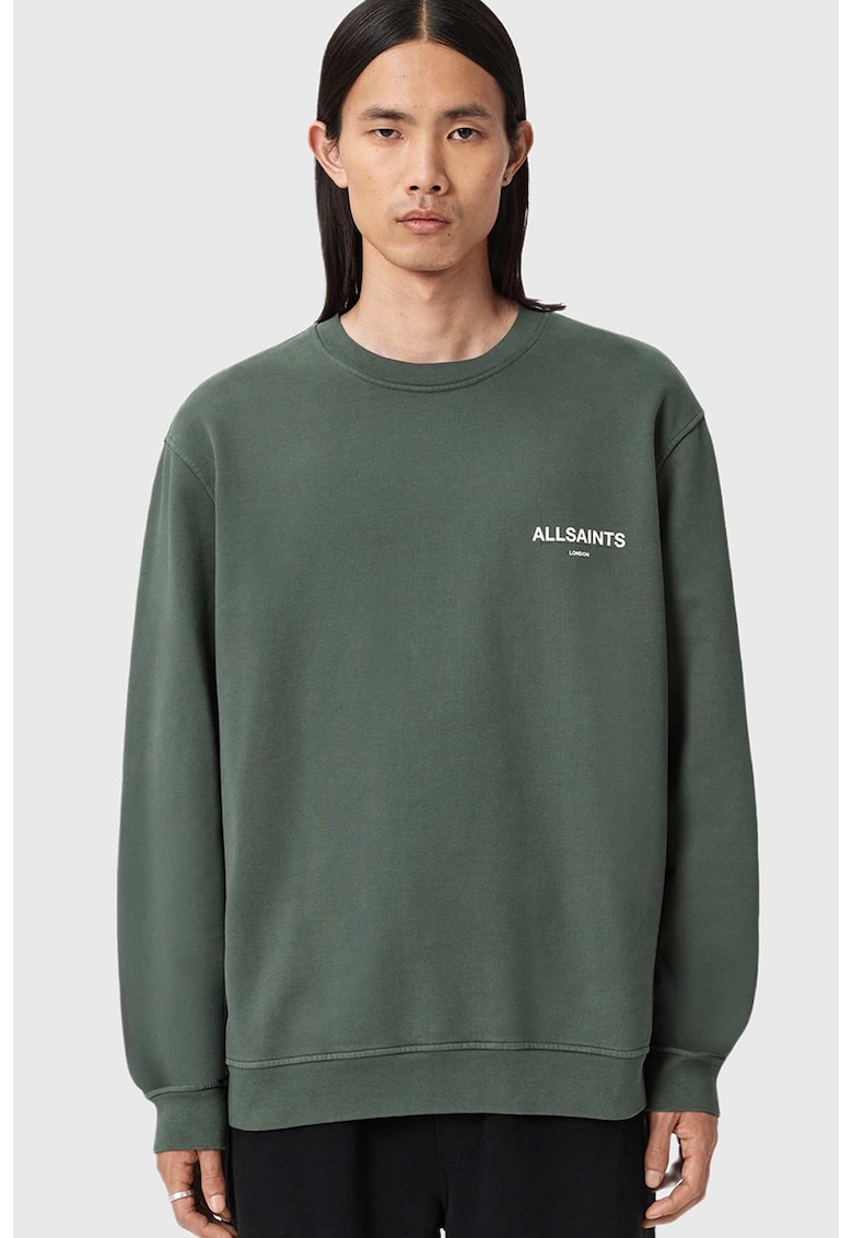 Суитшърт Garnet с лого - Бял/Тъмнозелен AllSaints