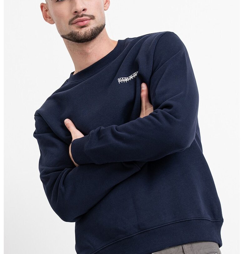 Суитшърт Guide с шарка на гърба - Слонова кост/Тъмносин Napapijri