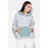 Суитшърт  K414 - син - памучен - с качулка и джоб тип кенгуру - размер KATRUS
