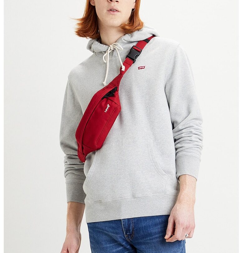 Суитшърт New Original с лого и качулка - Светлосив меланж Levis