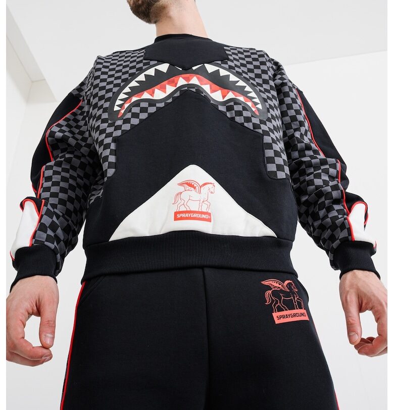 Суитшърт Triple Decker с принт - Червен/Черен/Tъмносив Sprayground