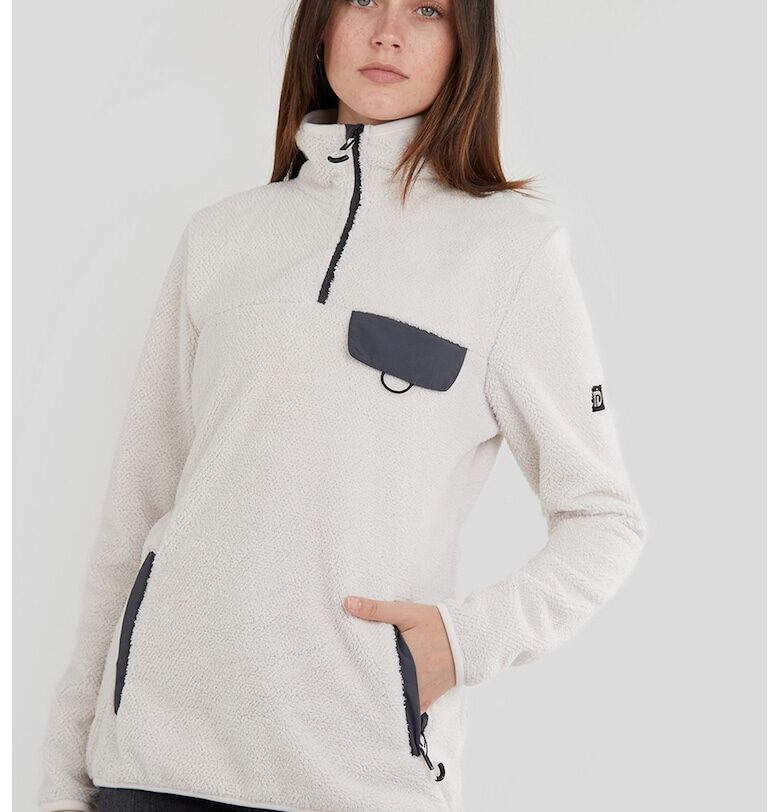 Суитшърт Vinona Fuzzy с къс цип - Слонова кост Fundango