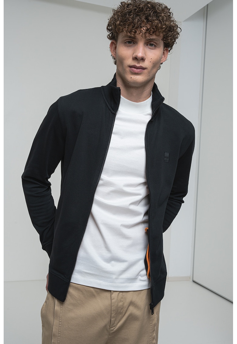 Суитшърт Zestart с цип и лого - Черен BOSS