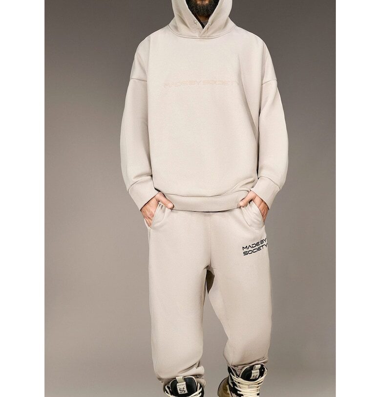 Суитшърт голям размер Произведено от Society - H16114 - Бежов Made By Society