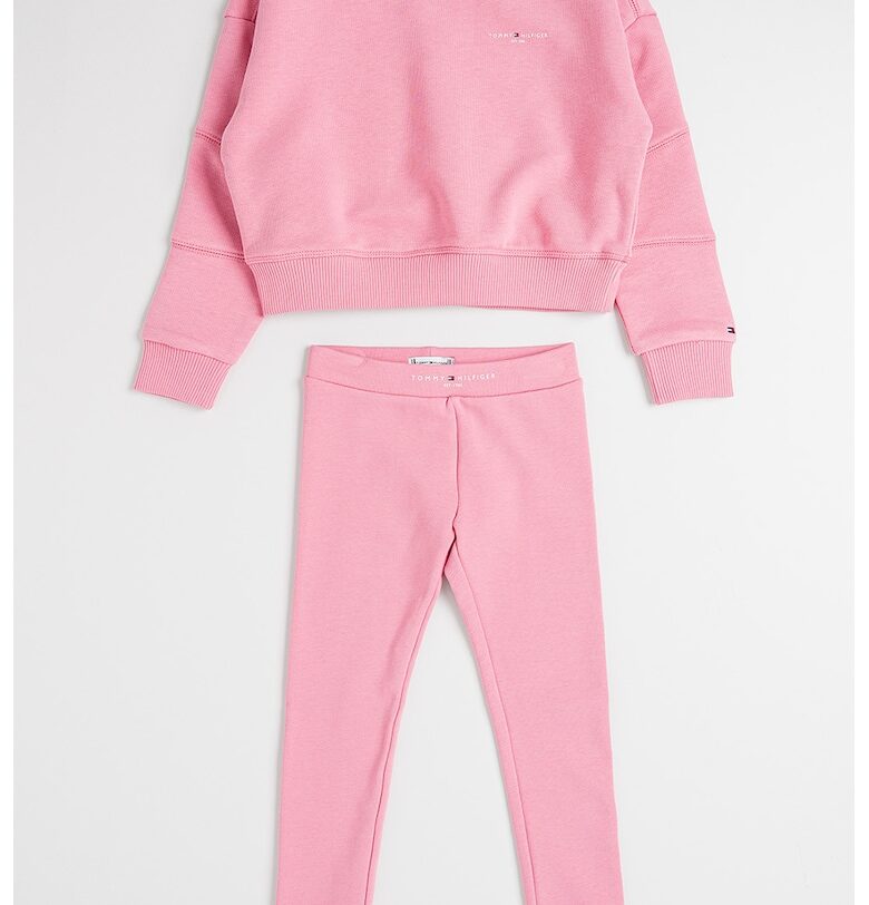 Суитшърт и клин с лого - 2 части - Светлорозов Tommy Hilfiger