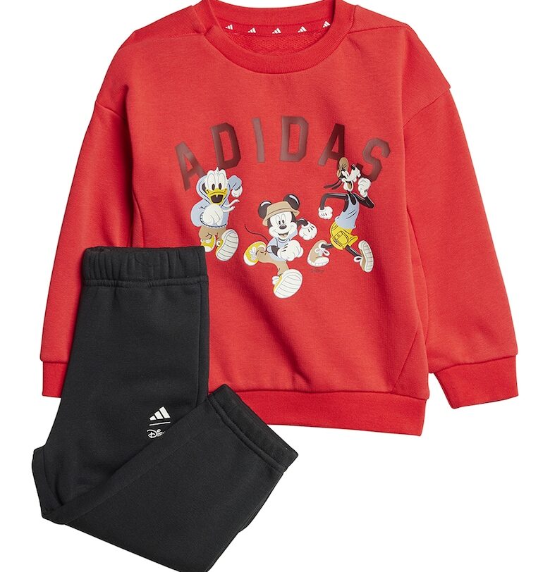 Суитшърт и спортен панталон с шарка на Mickey Mouse - Червен/Бял/Черен adidas Sportswear