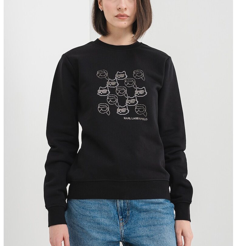 Суитшърт от органичен памук с лого - Черен Karl Lagerfeld