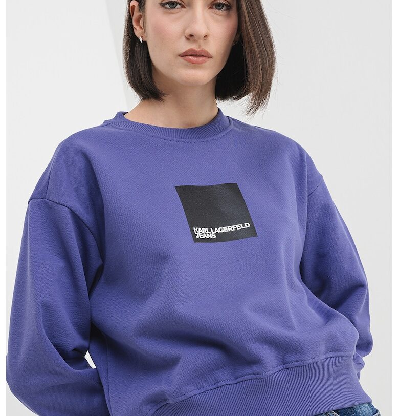 Суитшърт от органичен памук с лого - Виолетов KARL LAGERFELD JEANS