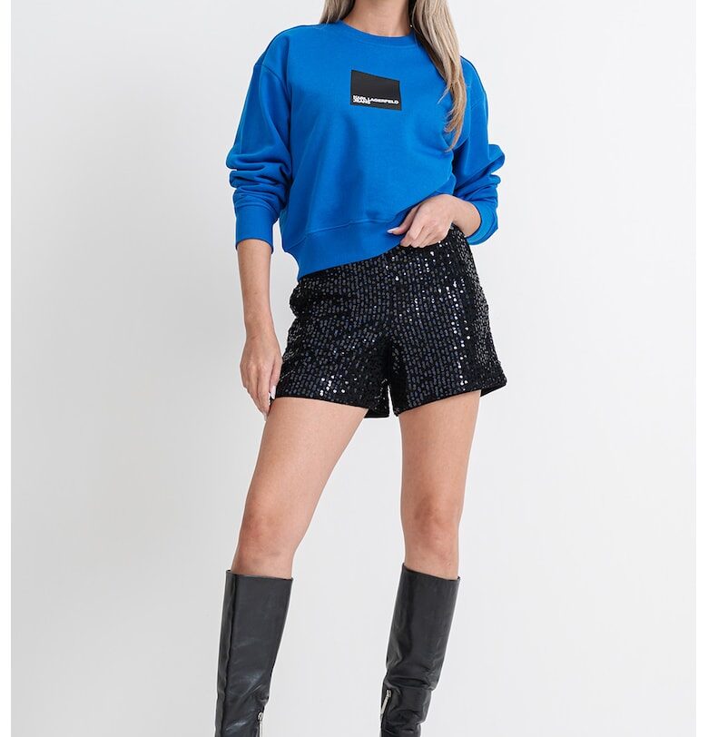 Суитшърт от органичен памук с лого - Кралско Синьо KARL LAGERFELD JEANS