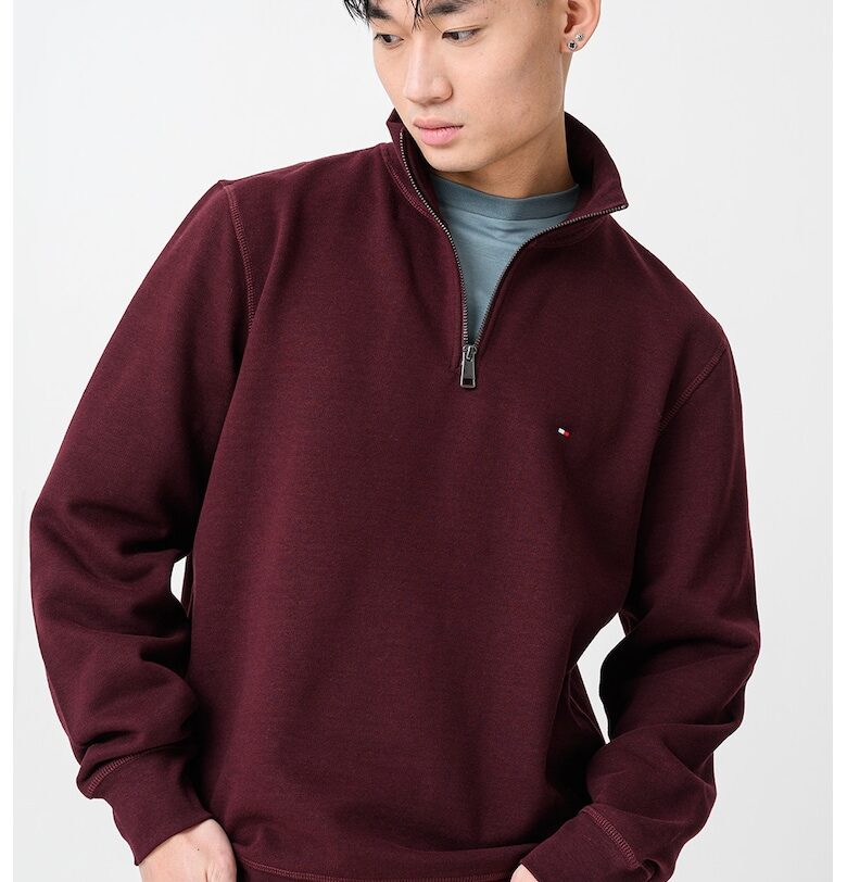 Суитшърт с къс цип - Тъмновиолетов Tommy Hilfiger