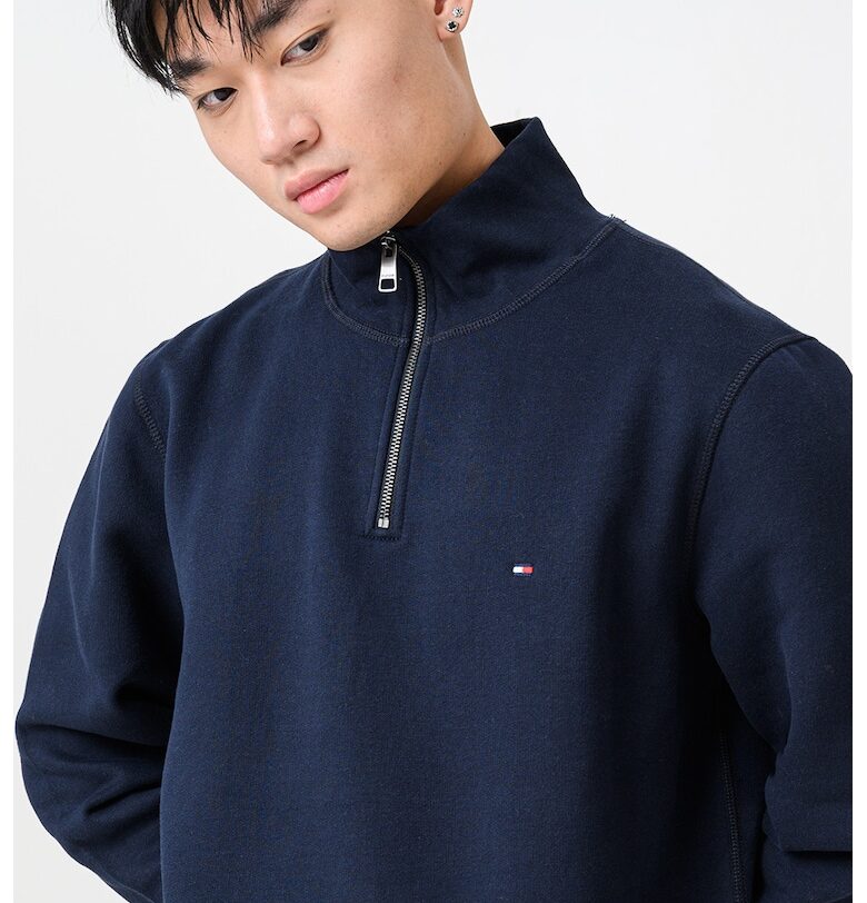 Суитшърт с къс цип - Тъмносин Tommy Hilfiger