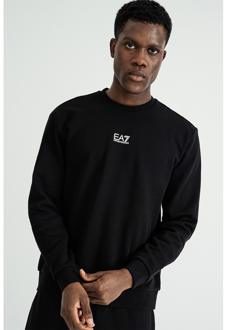 Суитшърт с лого - Черен EA7