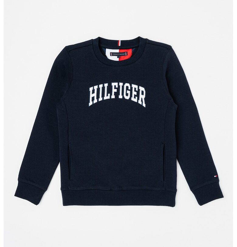 Суитшърт с лого и скосени джобове - Тъмносин Tommy Hilfiger