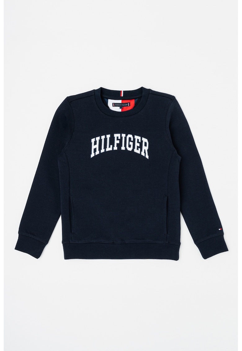 Суитшърт с лого и скосени джобове - Тъмносин Tommy Hilfiger