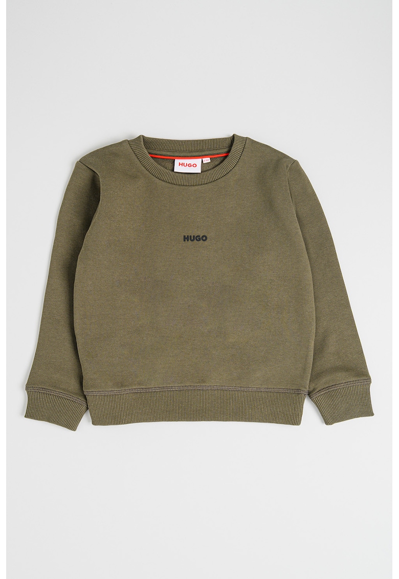 Суитшърт с овално деколте - Тъмнозелен HUGO