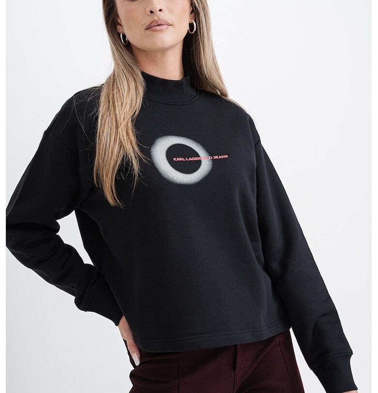 Суитшърт с овално деколте и лого - Черен KARL LAGERFELD JEANS
