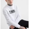 Суитшърт с овално деколте и лого - Бял/Черен Karl Lagerfeld