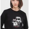 Суитшърт с овално деколте и лого - Черен Karl Lagerfeld