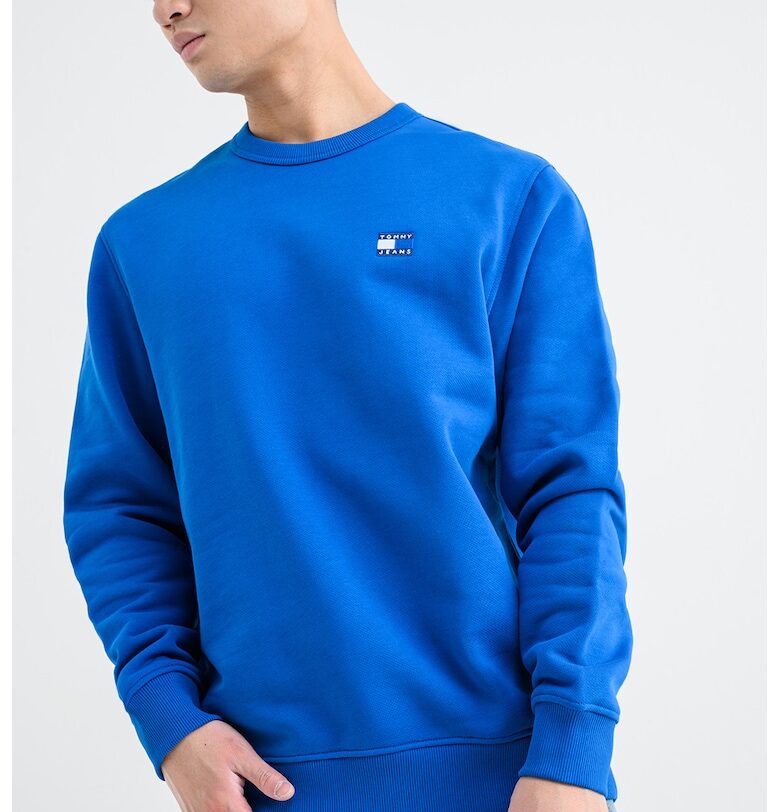 Суитшърт с овално деколте и лого - Кралско Синьо Tommy Jeans