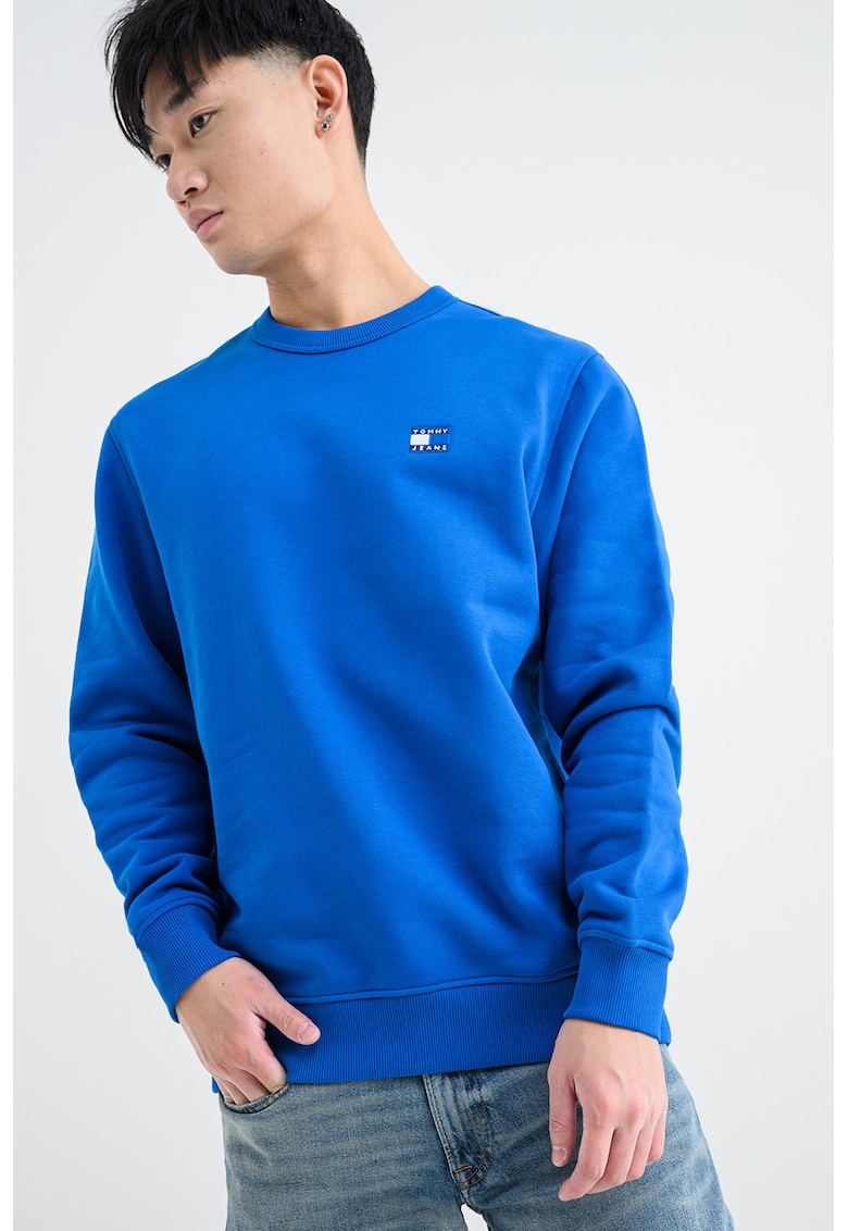Суитшърт с овално деколте и лого - Кралско Синьо Tommy Jeans
