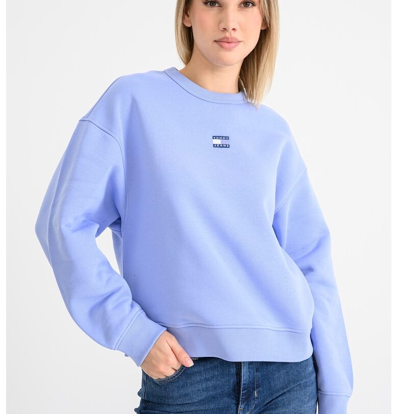 Суитшърт с овално деколте и лого - Пастелносин/Син Tommy Jeans