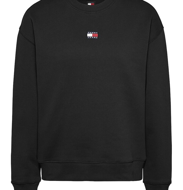 Суитшърт с овално деколте и лого - Черен Tommy Jeans