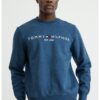 Суитшърт с органичен памук и лого - Тъмносин Tommy Hilfiger