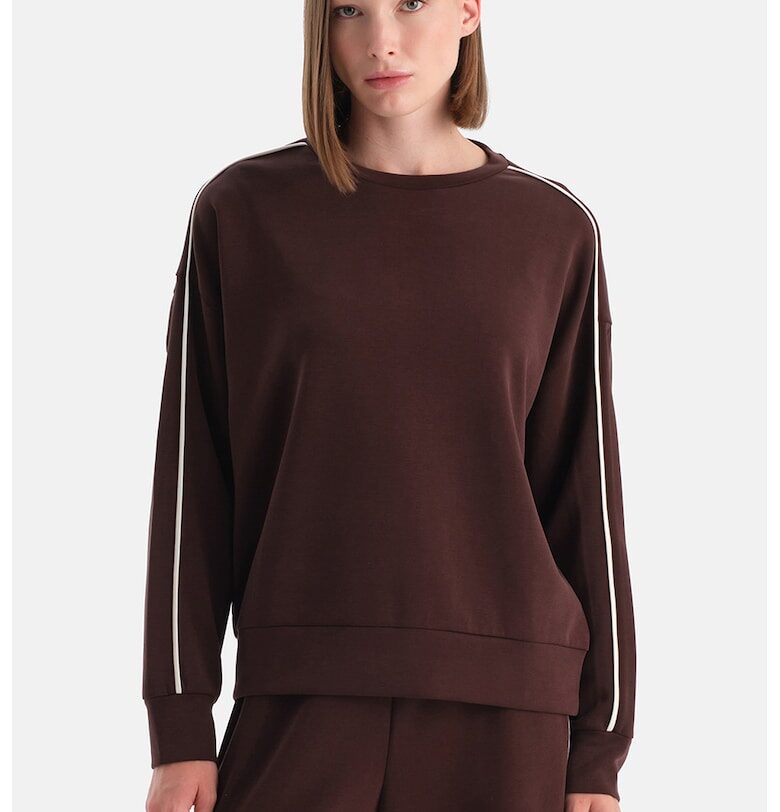 Суитшърт с паднали ръкави - Кафяв DAGI