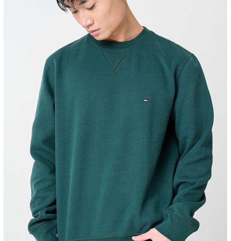 Суитшърт с памук - Тъмнозелен Tommy Hilfiger